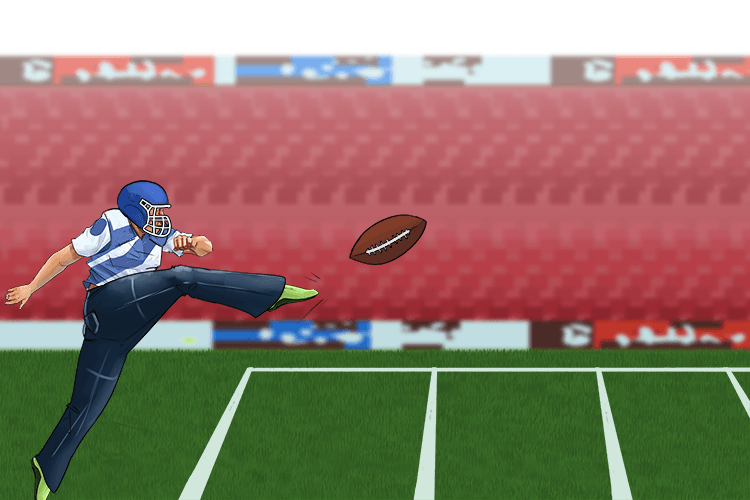 He punted it (punnett) into the gridiron (grid) wearing jeans (genes)